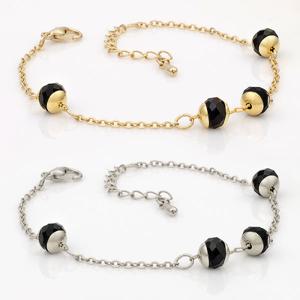 [CRICRI] 체인 블랙 팔찌 스와로브스키 크리스탈 제작 2종 택1 MU116_MU118