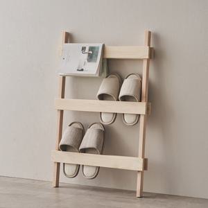 핀란디아 엘라인 편백 원목 3단 실내화 거치대