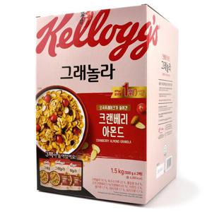 [코스트코] 켈로그 크랜베리 아몬드 그래놀라 시리얼 1.5kg(500g x 3팩) 대용량