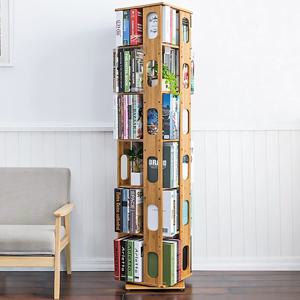 오에이데스크 회전원목책장 6단