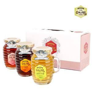 [강원허니원] 핸들컵 3종 벌꿀선물세트1호(아카시아벌꿀300g+야생화벌꿀300g+밤꽃꿀300g)