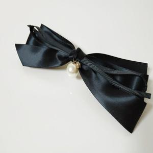 [어썸블루] 여성 심플 리본 진주 리본 머리핀 헤어핀c