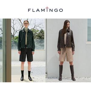 [최저특가][후라밍고] VEGAN LEATHER 버뮤다 하프 팬츠 1종