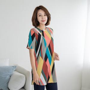 마담4060 엄마옷 발리컬러롱티셔츠-ZTE305015-