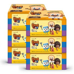 깨끗한나라 브레드 이발소 여행용티슈 70매 3입 6팩