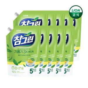 참그린 레몬 녹차 기름기 뽀드득 1.2L 리필x10개/옵션선택