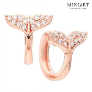 [미니아트] 14KGF 행운 고래꼬리 골드 필드 핀 금 침 귀걸이