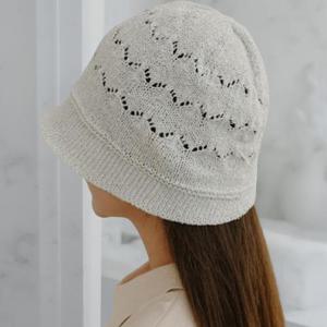 [옷자락] 여자 펄니트 여름버킷햇 펀칭 블링블링 모자