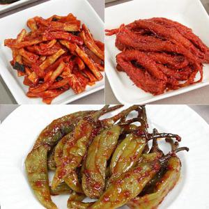 기본찬 무침3종 1.1kg/무말랭이,더덕무침,양념고추무침