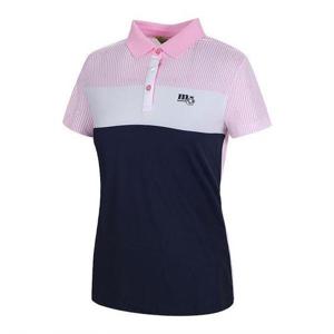 [마코](여성)컬러블록배색카라반팔티셔츠_MKW2TS65