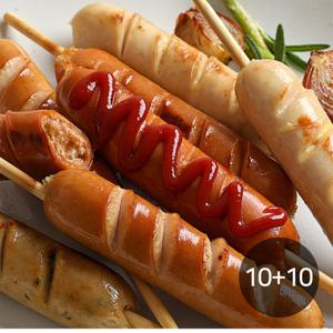 [다신샵] 닭신 닭가슴살 소시지 6종 10+10팩 / 국내산 닭가슴살