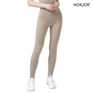 녹족 요가복 필라테스복 지니아 9부 레깅스 푸딩베이지
