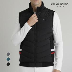 [김영주 스포츠]김영주스포츠 남성 골프조끼 집업 니트패딩 하프넥 다운 베스트 방한 KRMV5607