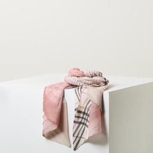 핑크 체크배색 플리츠 스카프 (DLSC5D801P2)