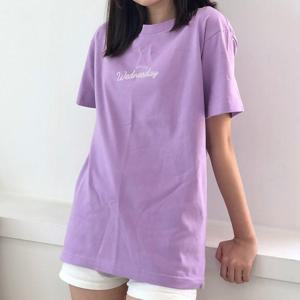 [험블] 데일리 라운드넥 여름 여성 면 반팔티 퍼플