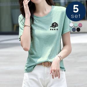 [유니제이] (5종SET)자낙 패치 포인트 반팔 티셔츠