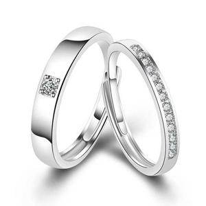 실버 쌍반지 S925 지르코니아 심플 모던 커플링 일자 WFKTW6N
