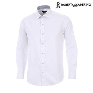 [로베르타디까메리노]TC 솔리드 슬림핏 화이트 긴소매 셔츠 RM3-353-1
