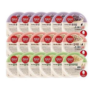 [CJ제일제당]햇반 흑미밥210g x6개+잡곡밥210g x6개+발아현미밥 210g x6개