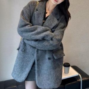 마감할인[블랙퀸] 파우트 모직혼방 웜 퍼자켓 blk002697