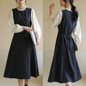 원피스 OPS 여성 여자 면접 상견례 하객룩 소개팅 롱 플레어