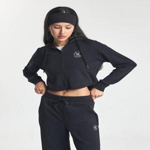 [MLB]여성 베이직 원형로고 크롭 후드집업 뉴욕 양키스 50BKS_CA