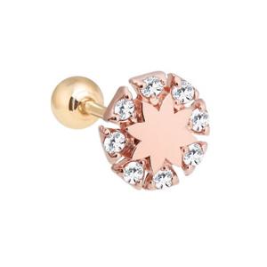 14K 로즈골드 스노우스타 피어싱 금 귀걸이 TR267