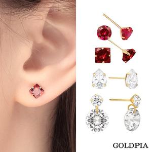 12시이전당일출고 [골드피아] 14K 가넷/로지/물방울/라운드 귀걸이