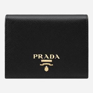 [프라다]5F 1MV204 QWA F0002 사피아노 메탈 로고 반지갑 블랙
