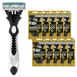 6중날 도루코 페이스6 일회용 면도기(휴대용) 3입x10개-총30개 도루코 면도기 면도날