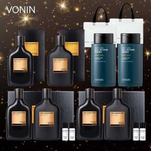 [보닌] 캐릭터 블랙 시그니처 남성기초 세트(스킨+에멀전 3세트+올인원 워시2개)