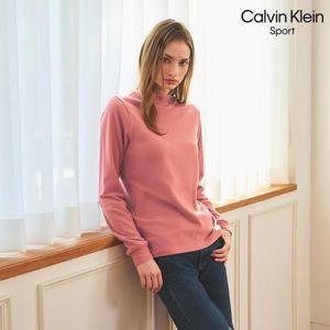 ★텐텐★ [캘빈클라인 스포츠] 25FW 에센셜 양기모 여성 모크넥 핑크