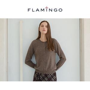 [최저특가][후라밍고] 더 프리미엄 화이트 캐시미어 100% 라운드 가디건 (모카브라운)