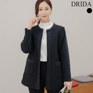 드리다 여자 가을 겨울 얇은 라운드 패딩 밍크안감 누빔 가디건 점퍼 아우터 40-50대 중년여성 엄마옷 선물