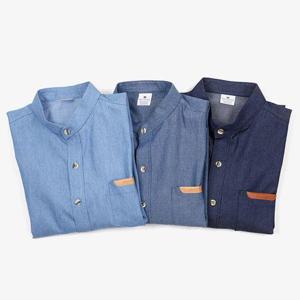 차이나 카라 청남방 남자 데님 셔츠 연청 진청 남방