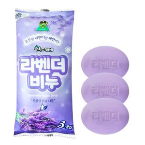 1봉 3개입 산도깨비 라벤더비누 80g x3P 세안비누 세수비누 세면도구 세숫비누 미용비누 캠핑 여행