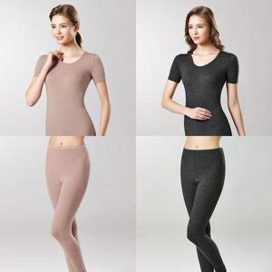 [제임스딘]여성 반팔내복세트 발열내복세트 간절기 보온 내의