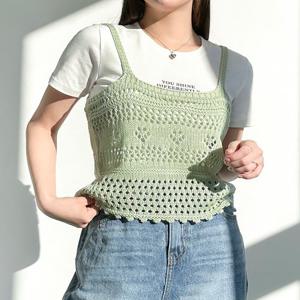 [MADE] 빈티지 감성의 리츠 뷔스티에 니트 탑 (4color)