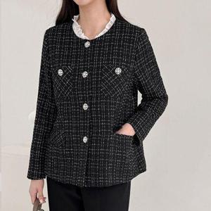 [드리다]여성 봄 가을 노카라 트위드 빅사이즈 정장 자켓 40-50대 미시 중년여성 엄마옷 하객 상견례 모..