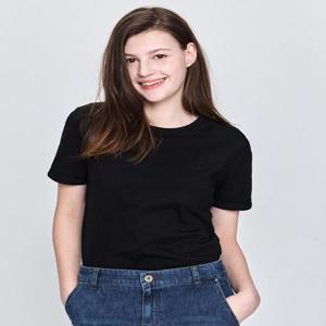 헤지스 여성 에센셜 라운드넥 면100% 반소매티셔츠 블랙  (HSTS5BC36BK)