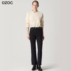 [오조크(OZOC)] 부츠컷 기모 데님 팬츠 (택가격: 85000원)