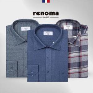 레노마셔츠 겨울 기모 체크 따뜻한 남방 이지케어 보온 캐주얼셔츠