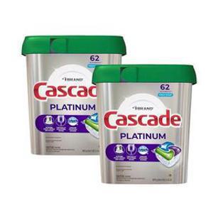[APP전용][미국발송] 캐스케이드 플래티넘 식기세척기 세제 프레시향 62팩X2개 (재고보유빠른배송)
