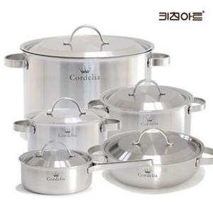 코델리아 통5중 스텐레스 인덕션가능 냄비세트 5종C(편수18+양수20+24+전골24+곰솥28)
