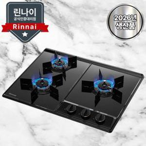 린나이 가스레인지 3구 더 빌트인 블랙 가스쿡탑 CPBC611DJ 25년 신제품