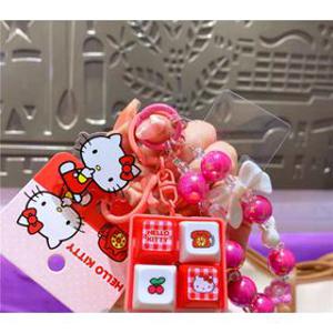 헬로키티 키보드 뉴 키캡 키링 클리커 라이트 장난감 키홀더 열쇠고리 가방꾸미기 4구