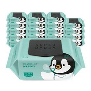 슈퍼대디 시그니 물티슈 미스터펭 민트 70매 20팩 / N