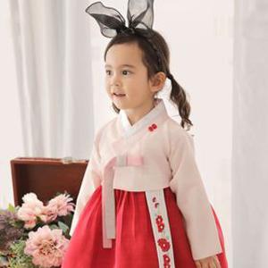 핑크해님 여아 아동용 키즈 아동 돌 한복 세트