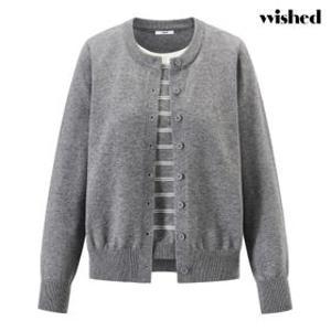 라운드 단가라 레이어드 가디건 니트  (WIDANT002)