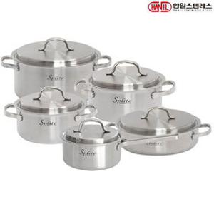 한일STS 스플릿 IH 인덕션호환 통5중 스텐레스 냄비세트 5종(편16+양18+20+24+전24)